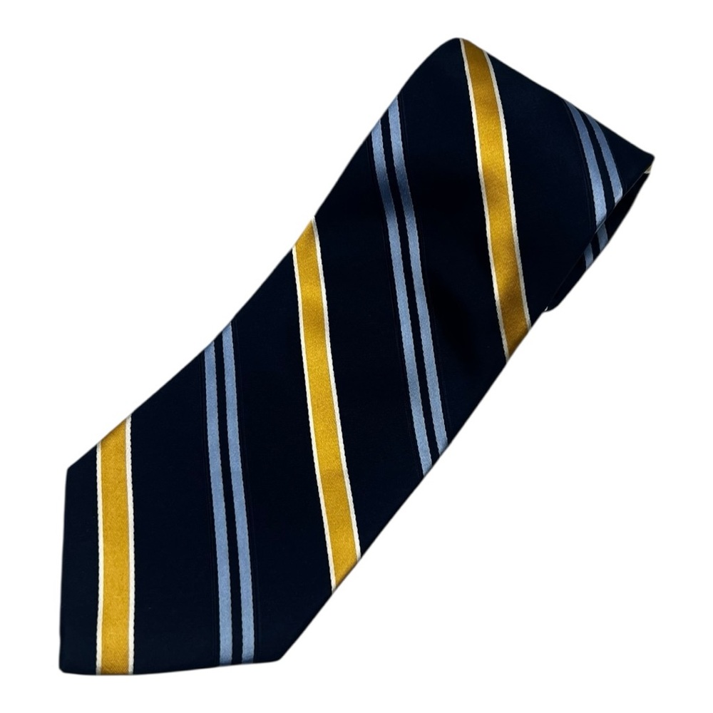 Tommy Hilfiger Navy Blue Striped Silk Tie